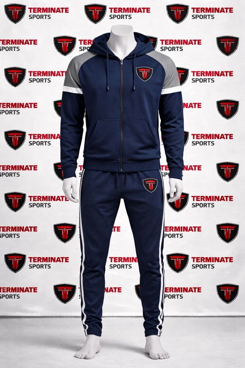 Terminate Sports Activewear Suit – New Edition Upgrade your athletic style with the Terminate Sports White Activewear Suit, designed for comfort, performance, and a premium sporty look. 🔹 Product Features: High-Quality Fabric: Soft, breathable & durable material for all-day comfort Athletic Fit: Slim-fit design that enhances body shape and movement Premium Zipper Hoodie: Full-zip hoodie with adjustable hood Matching Track Pants: Tapered fit with side stripe detailing Signature Branding: Original Terminate Sports logo on chest & pants Quick Dry & Sweat-Wicking: Perfect for gym, training & daily wear Strong Stitching: Built for long-term performance Perfect For: Gym & fitness Sports training Travel & casual wear Teamwear & brand promotion